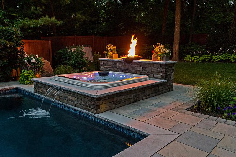 outdoor fire and spa