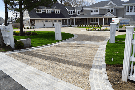 paved and gravel driveway