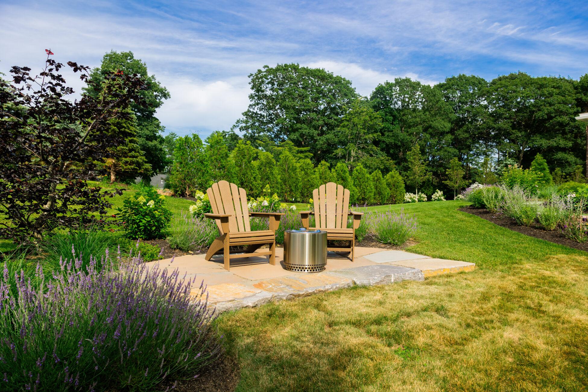 Natural Stone Backyard Seating Area